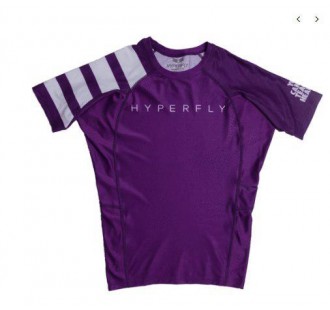 рашгард hyperfly Short Sleeve Classic Ranked Rash Guard purple