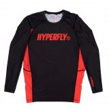 Hyperfly LONG SLEEVE CORE RASH GUARD Black/Red