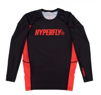 Hyperfly LONG SLEEVE CORE RASH GUARD Black/Red
