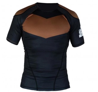 рашгард HYPERFLY SHORT SLEEVE SUPREME RANKED RASH GUARD II Brown